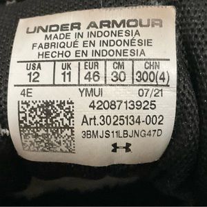 Under Armour Charged Pursuit. Mens USA size 12.  Color mesh Black athletic shoe.